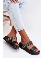 Dámské páskové platformové nazouváky Tahlia Černé