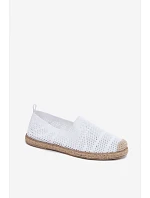 Dámské síťované espadrilky z látky Bílé Candessa Dámské síťované espadrilky z látky Bílé Candessa