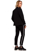 M459 Blejzr s pruhovanými žebrovanými manžetami - černý M459 Blejzr s pruhovanými žebrovanými manžetami - černý