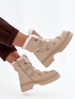 Dámské sněhule s kožíškem Irmara – béžové