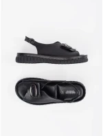 Krásné černé  sandály dámské bez podpatku