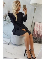 Šaty se svislými volány černé Šaty se svislými volány černé