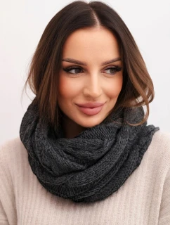 Dámský pletený vlněný komín měkký a teplý KN23 grafitový
