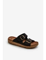 Lehké pohodlné pánské sandály s přezkami Inblu MT000016 Černé