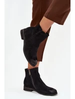 Dámské kotníkové boty na nízkém podpatku Vinceza 39961 Černé