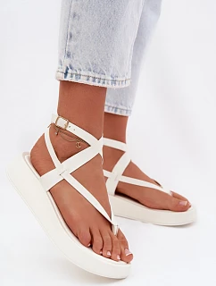 Dámské sandály Japonky na platformě bílé Gelira