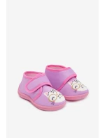 Dětské bačkory na suchý zip – fialové Katline Dětské bačkory na suchý zip – fialové Katline