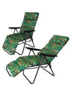 Zahradní křeslo s podnožkou 57x83x106CM FLOWER