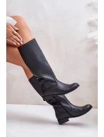 Dámské Kožené Polokozačky Na Zip Lewski 3616 Černé