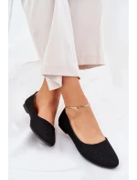 Dámské ploché baleríny s glitrem Tatorelis – černé