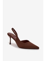Dámské lodičky s otevřenou patou Lenira – čokoládové