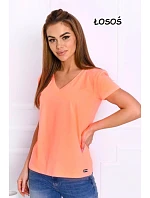 Dámské tričko Serek s krátkým rukávem hnědé - Off Pink