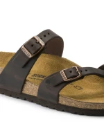 Birkenstock dámské žabky Mayari Habana Narrow foot z nubukové kůže hnědé (0171323)
