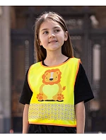 Korntex FUN Dětská bezpečnostní vesta 76.FUNY hi vis yellow/lion Korntex FUN Dětská bezpečnostní vesta 76.FUNY hi vis yellow/lion