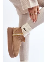 Sněhule na platformě se vzorem světle hnědé Udra