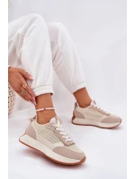 Dámské Sportovní Boty S Síťovinou Na Platformě Béžové Poova