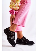 Dámské Polobotky Se Sponami Lu Boo Černé