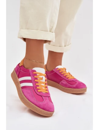 Kožené Dámské Tenisky LR61-7059 Fuchsiová