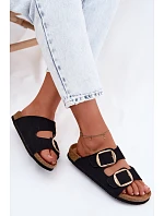 Dámské pantofle na korkové podrážce s řemínky Lee Cooper LCW-26-35-4455L Černé