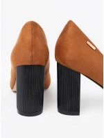 Pěkné lodičky Jasnobrązowy dámské na širokém podpatku Pěkné lodičky Jasnobrązowy dámské na širokém podpatku