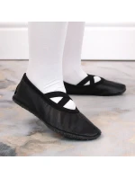 Dívčí kožené baleríny černé - Nazo