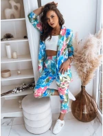 Dámské tyrkysové kalhoty FLOWER GARDEN FashionStreet UY1480