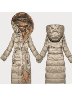 Béžovo hnědá oboustranná zimní bunda s páskem Minority (M2-6519-62+301) Béžovo hnědá oboustranná zimní bunda s páskem Minority (M2-6519-62+301)