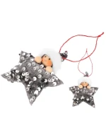 SADA PŘÍVĚSKŮ 3 KS HVĚZDIČKY STŘÍBRNÉ FLITRY PANENKY