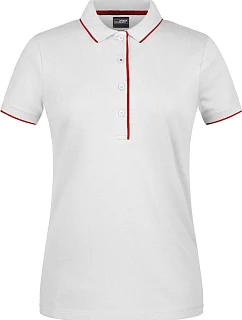 Daiber JN 727 Dámské piqué polo s kontrastní légou 02.0727 white/red