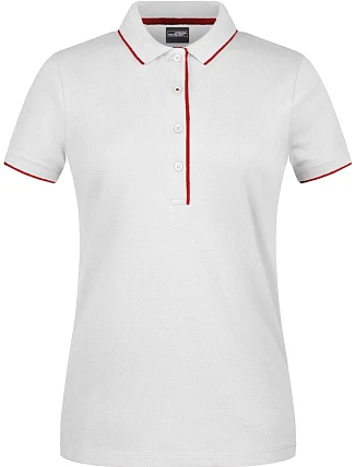 Daiber JN 727 Dámské piqué polo s kontrastní légou 02.0727 white/red