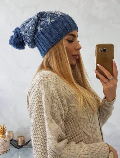 Milano fleecová čepice K203 denim melange+jeans