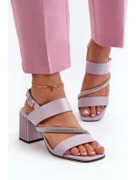 Dámské elegantní sandály na vysokém podpatku fialové D&A Dámské elegantní sandály na vysokém podpatku fialové D&A