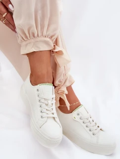 Dámské tenisky na platformě z ECO kůže Big Star – bílé