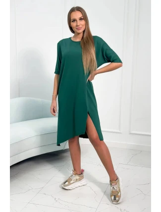 Dámské oversize šaty 9335 Tmavě zelená - Kesi