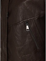 Dámská kožená oversize hnědá bunda FashionStreet TY5663