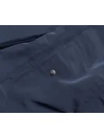 Tmavě modro-béžová oboustranná dámská zimní bunda (2M-21508)