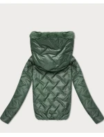 Dámská bunda v khaki barvě s kožešinovou podšívkou S'West (B8389-11011)