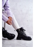 Dámské šněrovací boty do sněhu GOE KK2N4017 Černe