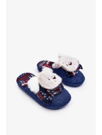 Dětské papuče se silnou podrážkou s medvídkem, tmavě modrá Dasca Dětské papuče se silnou podrážkou s medvídkem, tmavě modrá Dasca