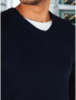 Pánský tmavě modrý svetr s výstřihem FashionStreet WX2315