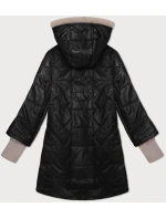 Černá dámská prošívaná bunda s ozdobnými stahovacími lemy S'West (B8345-1) Černá dámská prošívaná bunda s ozdobnými stahovacími lemy S'West (B8345-1)