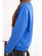 Dámská mikina z pružného bavlněného materiálu s kulatým výstřihem bílá