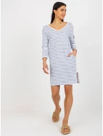 Dámské šaty TW SK BL 1010 šaty.74 bílá a tmavě modrá - FPrice