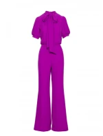 S421 Kombinéza s mašlí na zavazování - levandulová