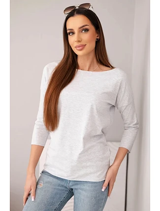 Dámská halenka s lodičkovým výstřihem světle šedá