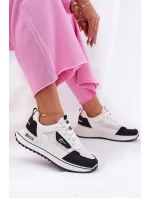 Dámské Sportovní Boty Na Platformě Big Star RR274A223 HI-POLY SYSTEM Bílá-Černá