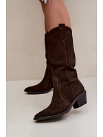 Kožené cowboy boty z semišové kůže s vyhříváním na podpatku Hnědé Radley Kožené cowboy boty z semišové kůže s vyhříváním na podpatku Hnědé Radley