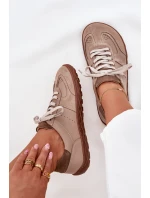 Dámské kožené barefoot tenisky Zazoo – béžové