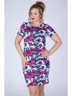 Dámské šaty s květinovým vzorem i pro plnoštíhlé barevné - Barevná - Efect Dámské šaty s květinovým vzorem i pro plnoštíhlé barevné - Barevná - Efect