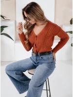 Dámský svetr MELANIA v cihlové barvě FashionStreet MY1651